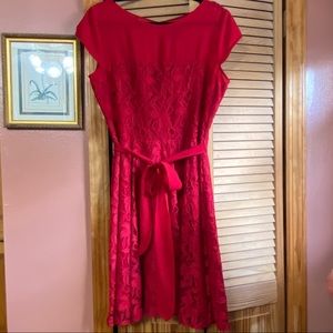 Dress Barn Collection Red Lace Dress
